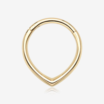 Pure24K Implant Grade Titanium Classic Teardrop Clicker Hoop Ring